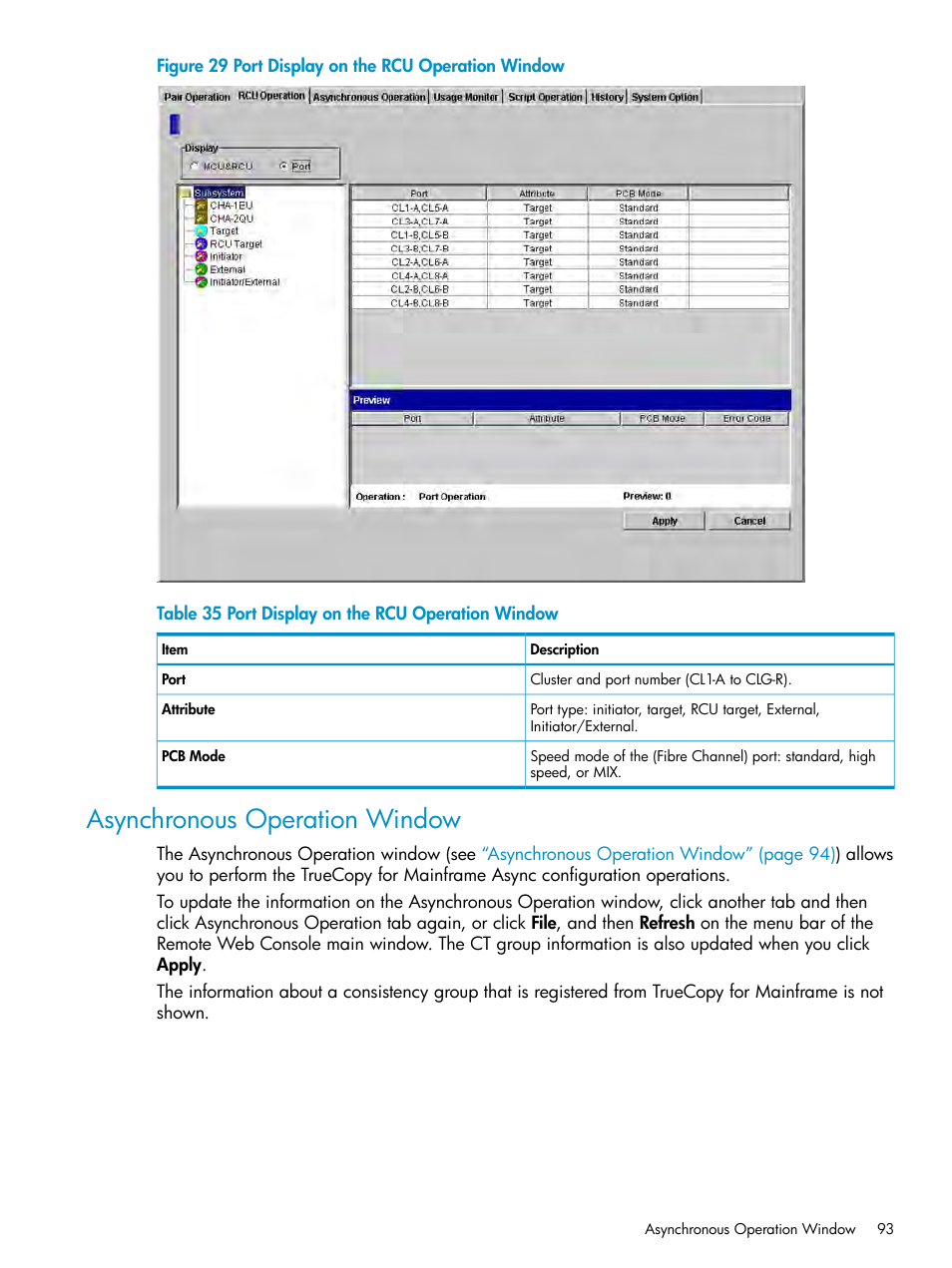 Asynchronous operation window | HP StorageWorks XP Remote Web Console Software User Manual | Page 93 / 263