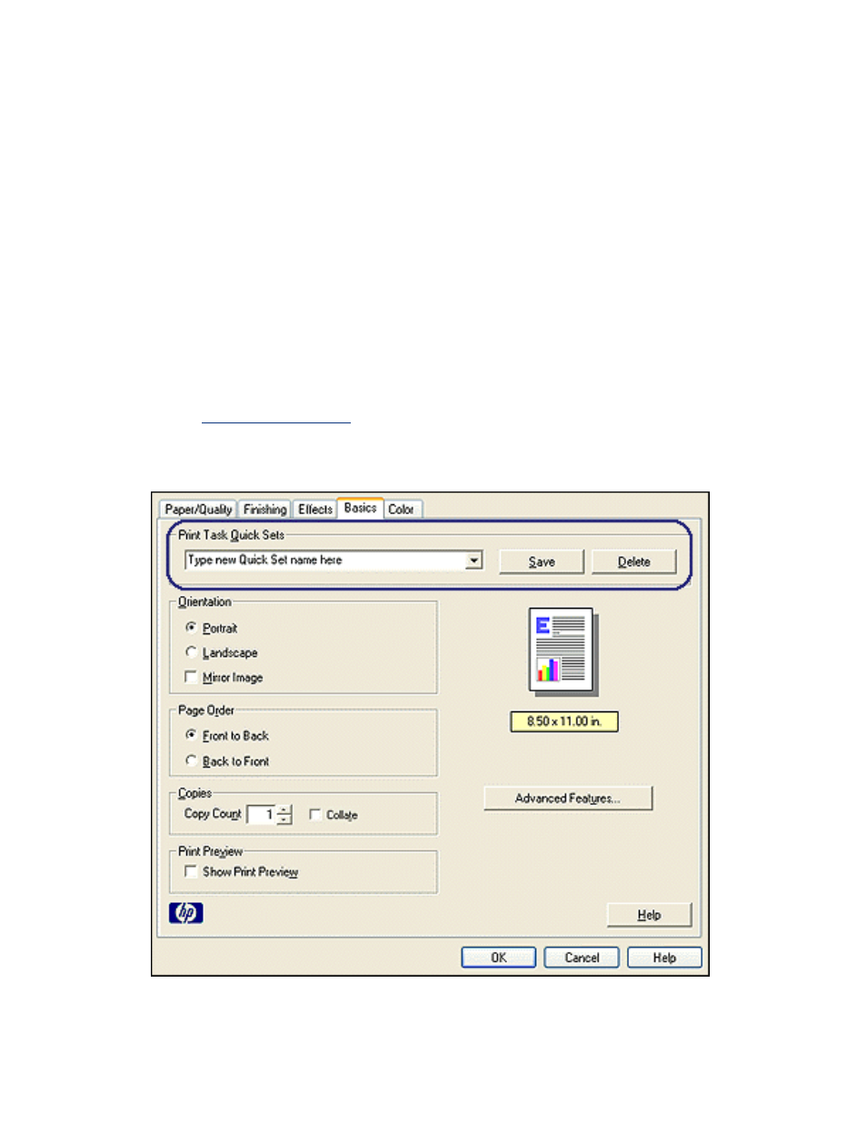Print task quick sets | HP Deskjet 5145 Color Inkjet Printer User Manual | Page 22 / 173