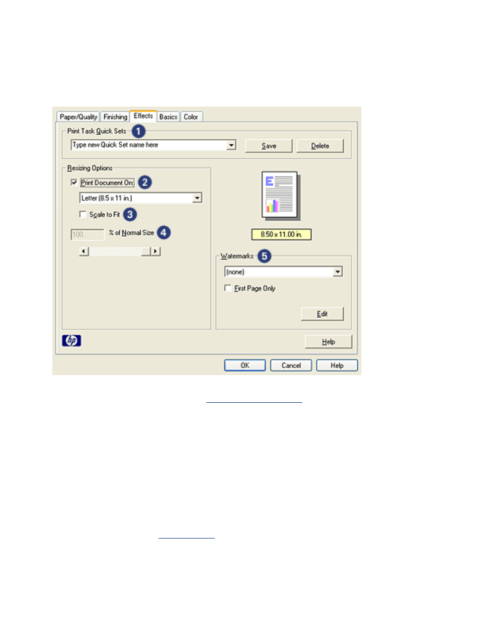 Effects tab | HP Deskjet 5145 Color Inkjet Printer User Manual | Page 47 / 173