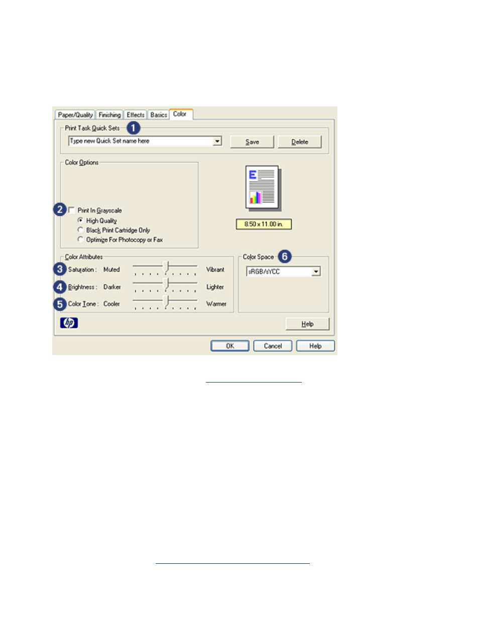 Color tab | HP Deskjet 5145 Color Inkjet Printer User Manual | Page 55 / 173