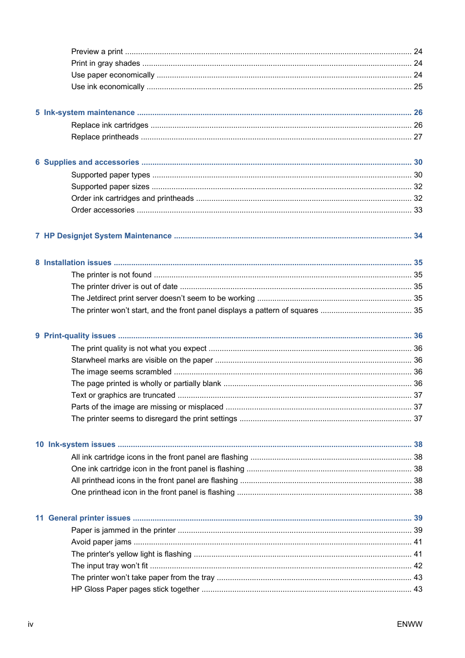 HP Designjet 111 Printer series User Manual | Page 4 / 53