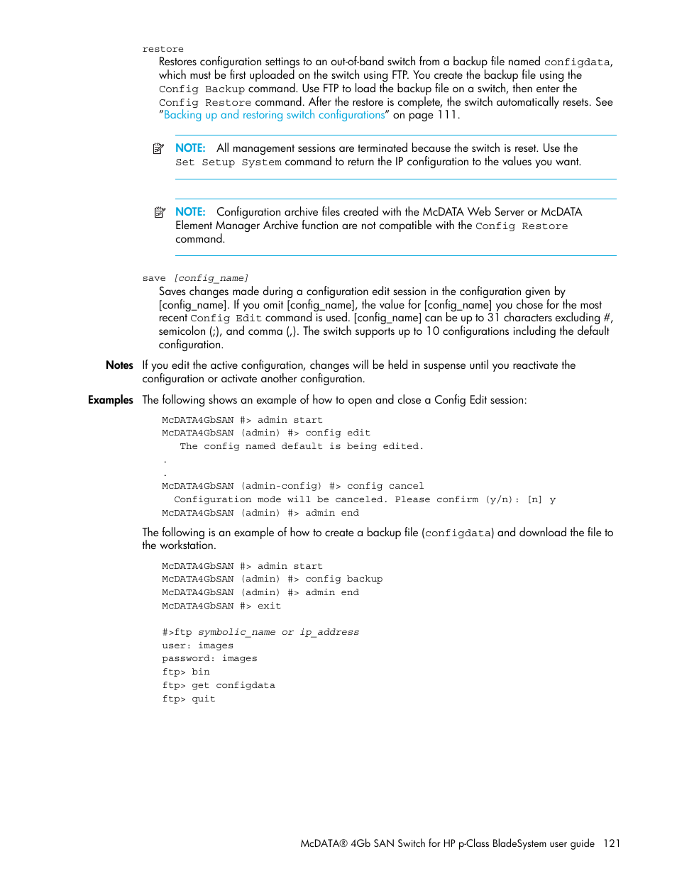 HP M-series HA-Fabric Manager Software User Manual | Page 121 / 226