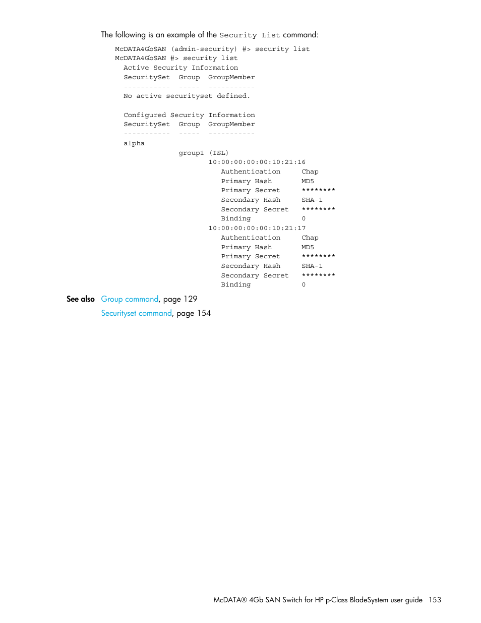 HP M-series HA-Fabric Manager Software User Manual | Page 153 / 226