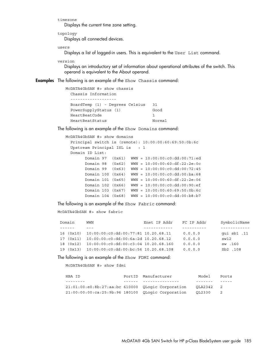 HP M-series HA-Fabric Manager Software User Manual | Page 185 / 226