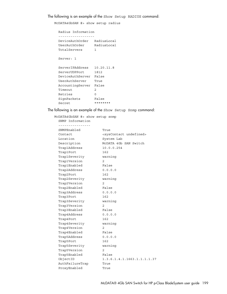 HP M-series HA-Fabric Manager Software User Manual | Page 199 / 226