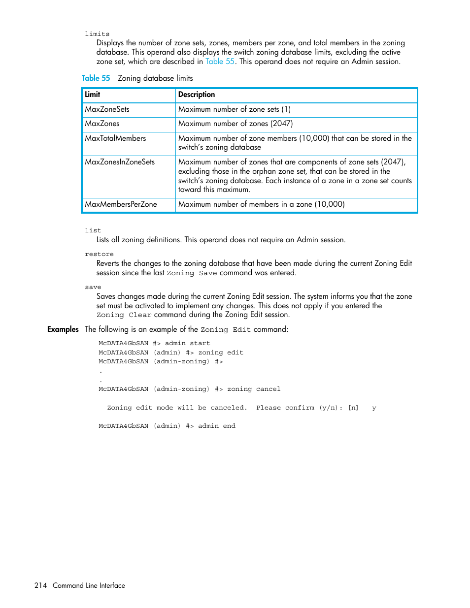 HP M-series HA-Fabric Manager Software User Manual | Page 214 / 226