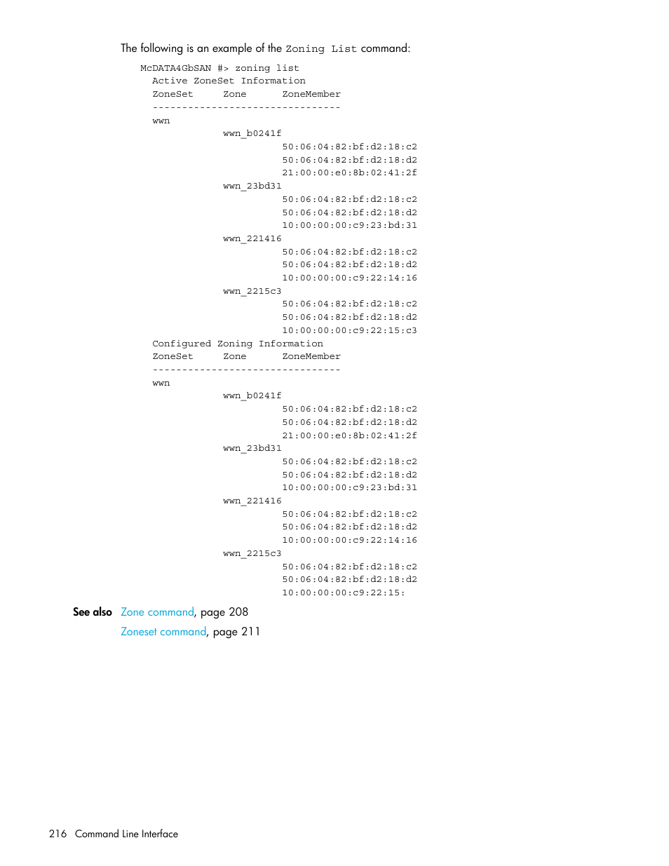 HP M-series HA-Fabric Manager Software User Manual | Page 216 / 226