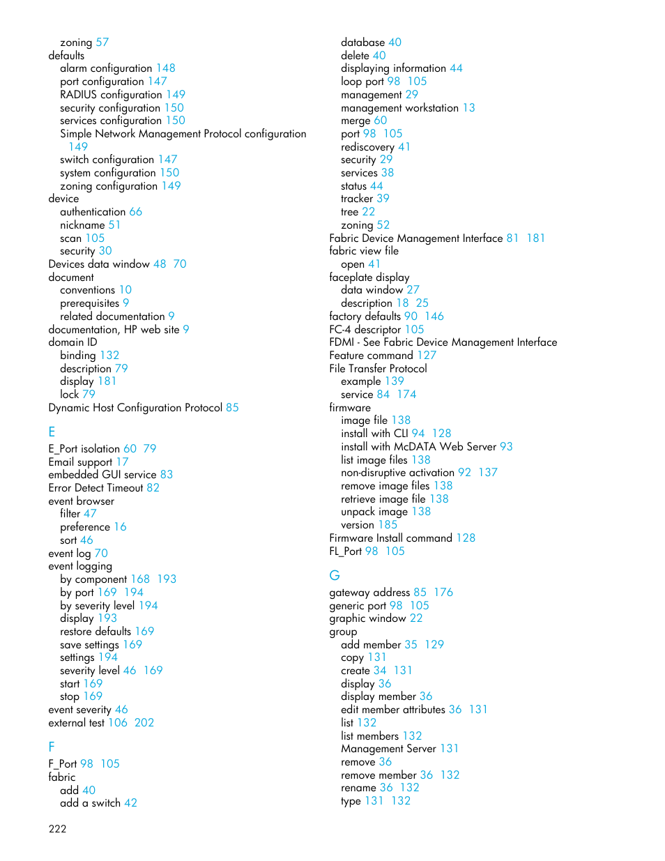 HP M-series HA-Fabric Manager Software User Manual | Page 222 / 226