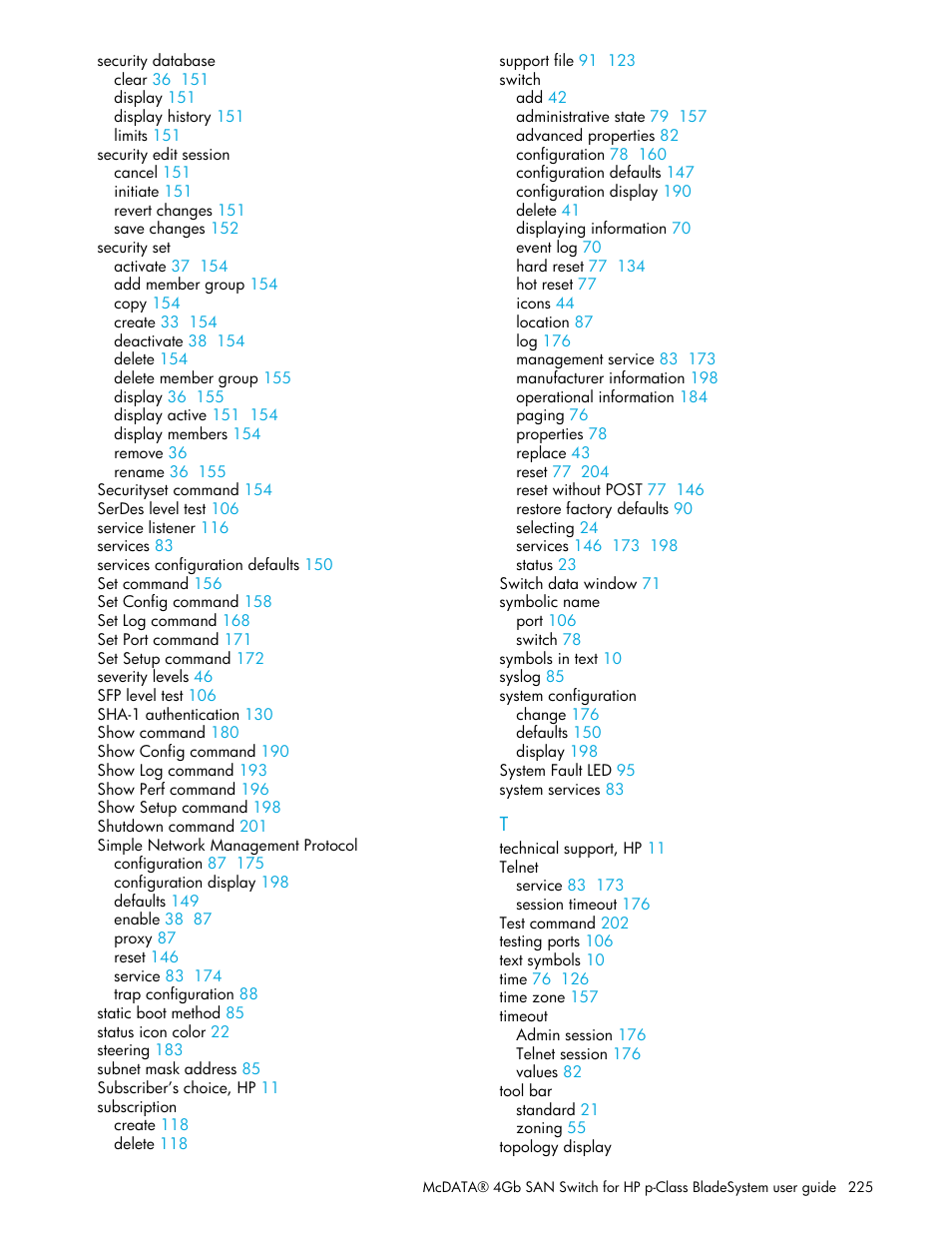 HP M-series HA-Fabric Manager Software User Manual | Page 225 / 226