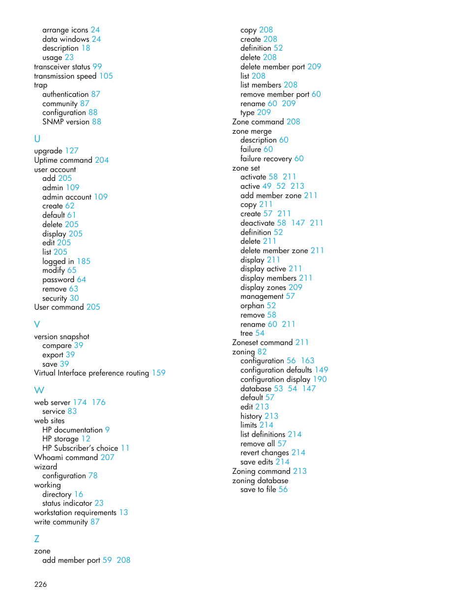 HP M-series HA-Fabric Manager Software User Manual | Page 226 / 226