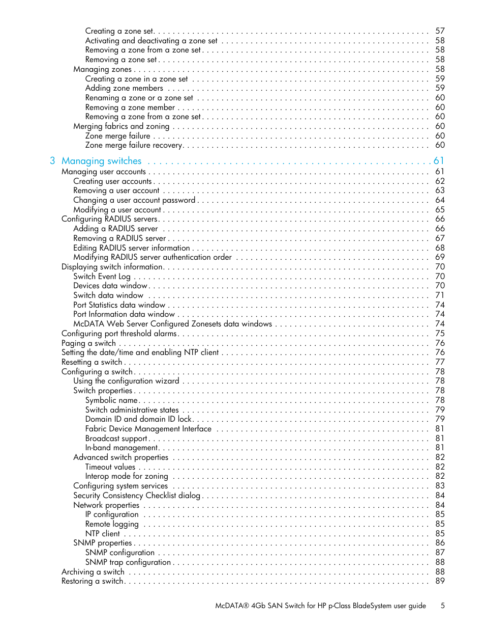 HP M-series HA-Fabric Manager Software User Manual | Page 5 / 226