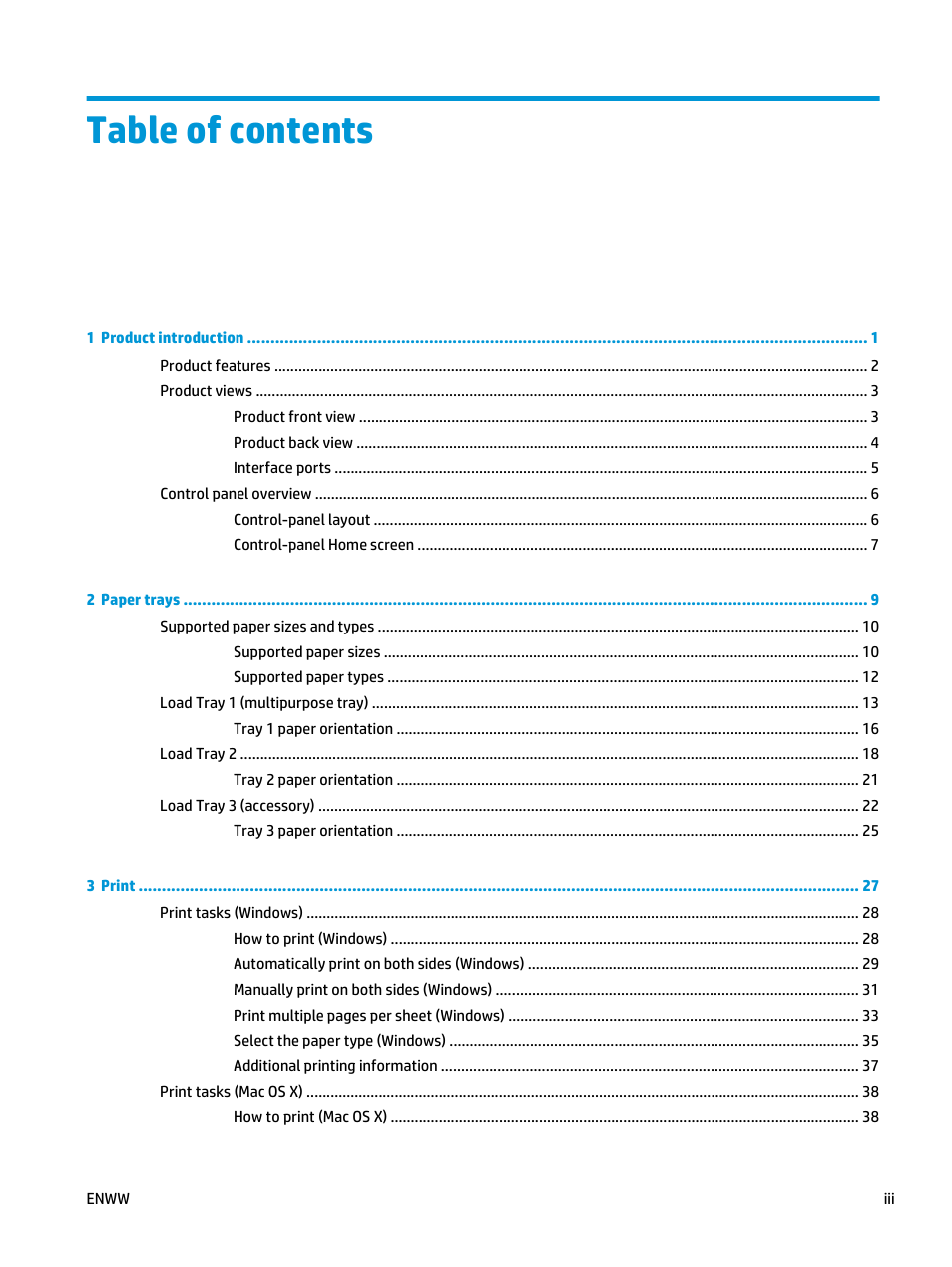 HP LaserJet Pro M435 Multifunction Printer series User Manual | Page 5 / 120