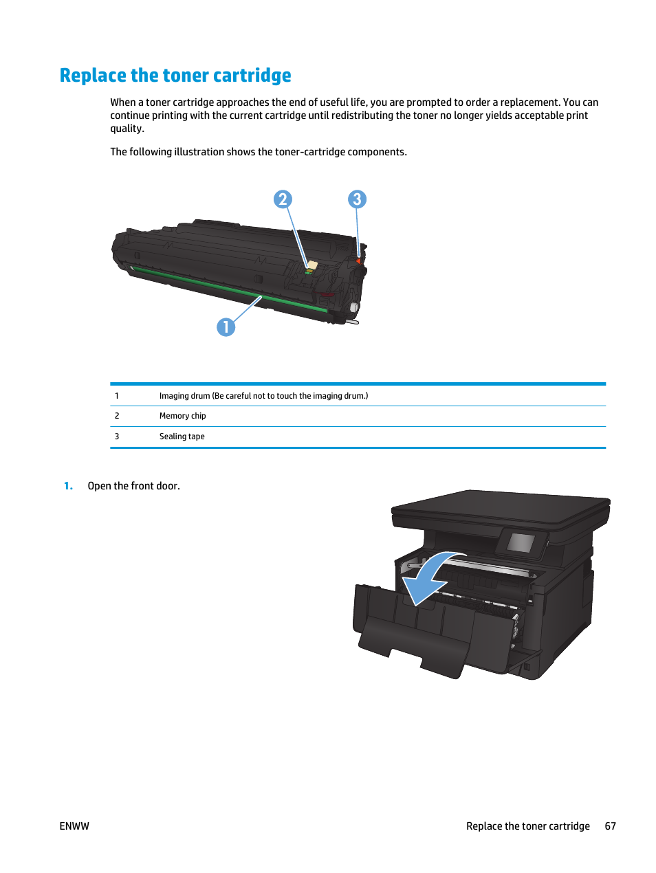 Replace the toner cartridge | HP LaserJet Pro M435 Multifunction Printer series User Manual | Page 75 / 120