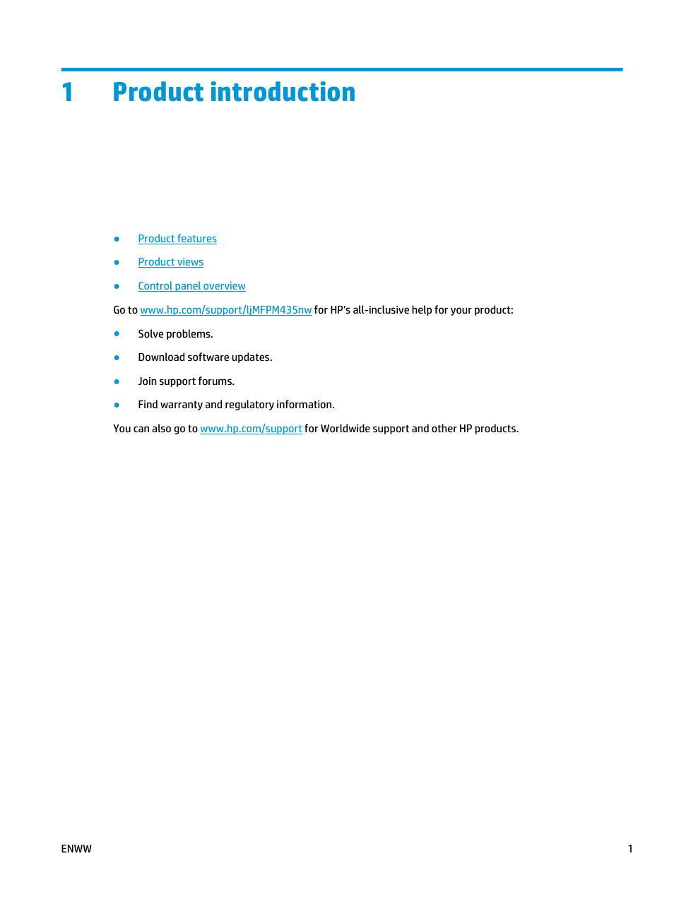 Product introduction, 1 product introduction, 1product introduction | HP LaserJet Pro M435 Multifunction Printer series User Manual | Page 9 / 120