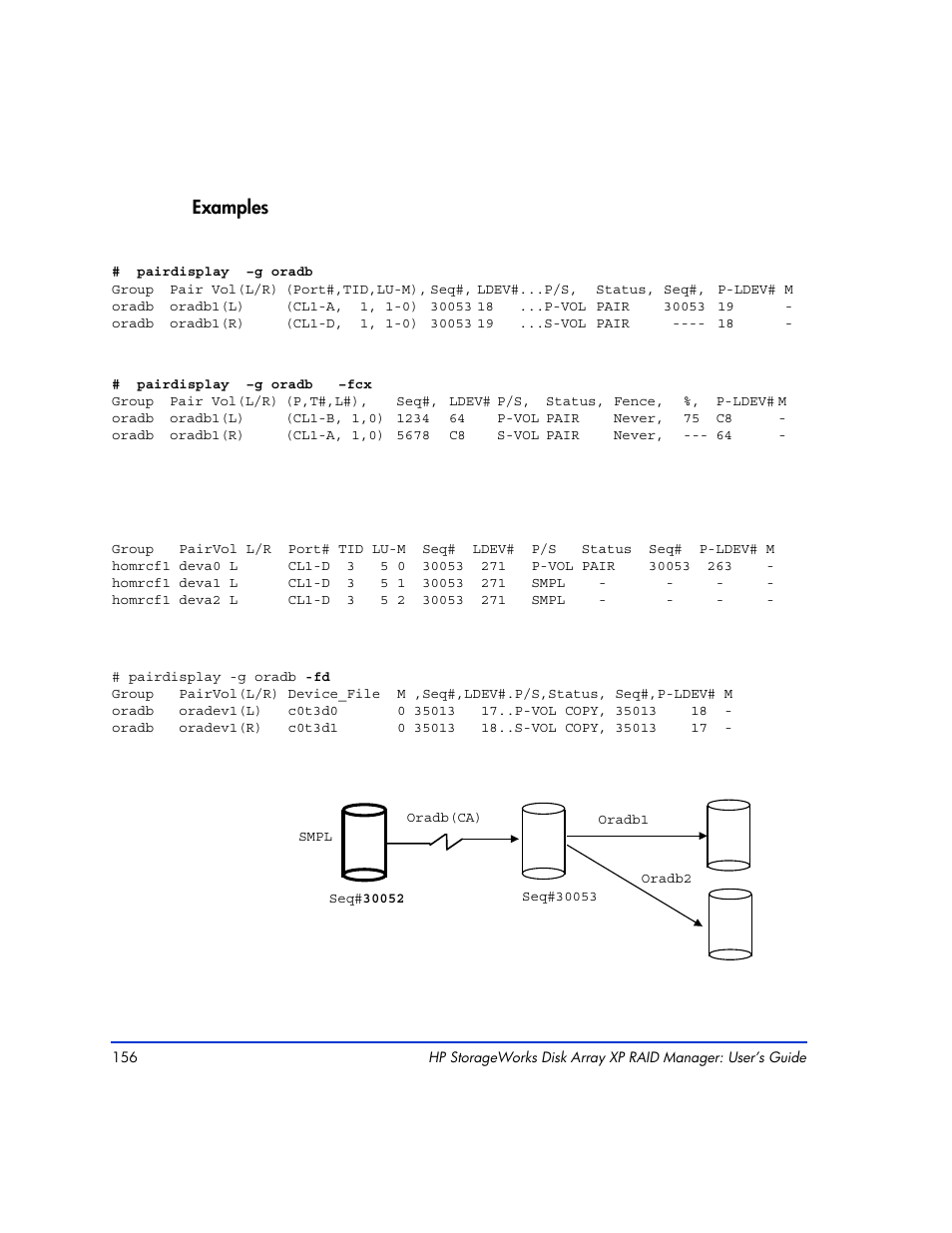 Examples | HP XP RAID Manager Software User Manual | Page 156 / 416
