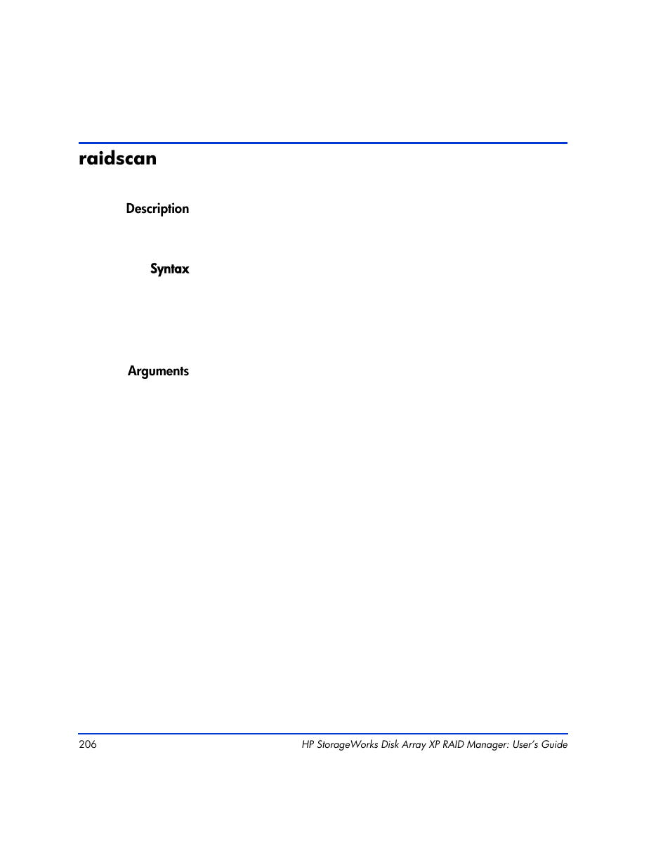 Raidscan, Raidscan 206 | HP XP RAID Manager Software User Manual | Page 206 / 416