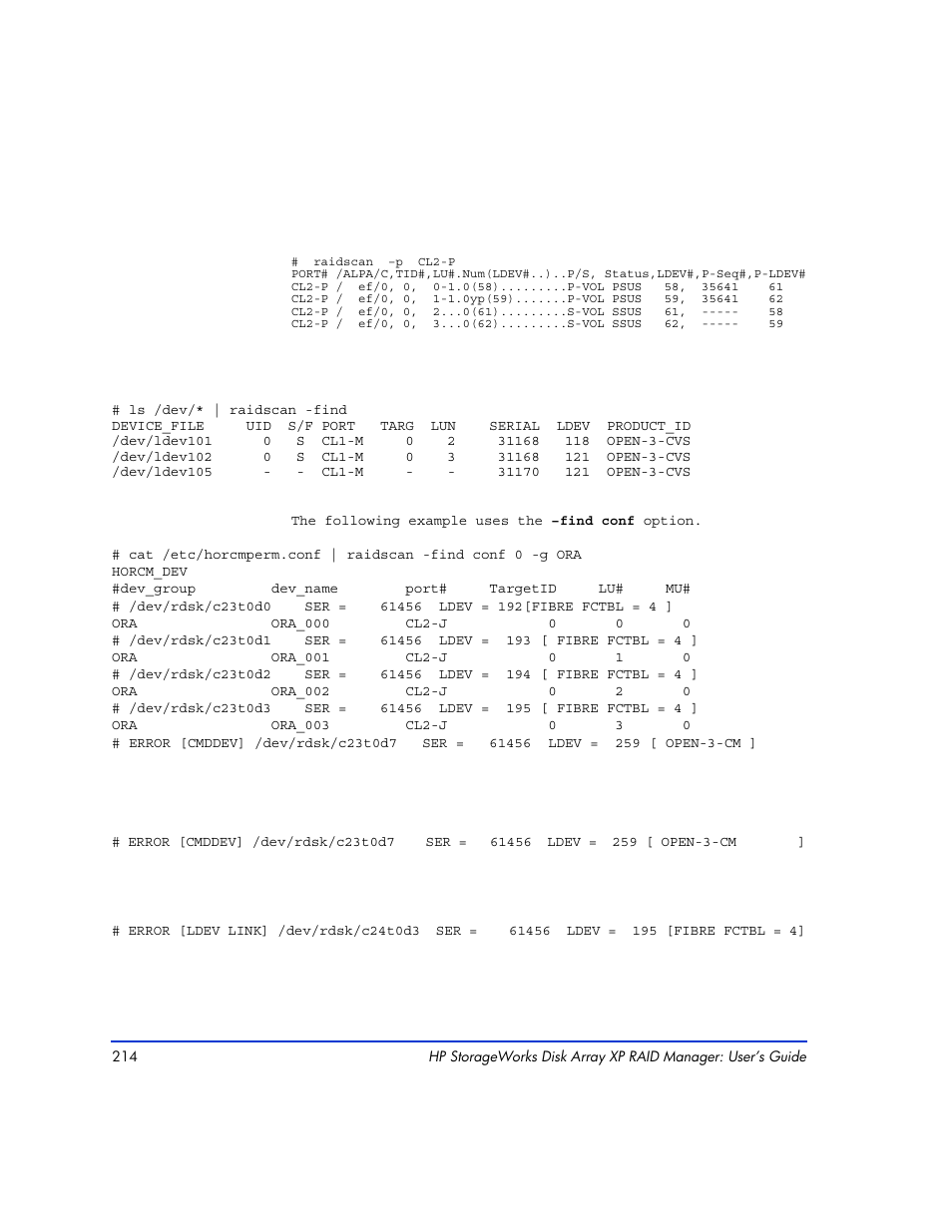 HP XP RAID Manager Software User Manual | Page 214 / 416