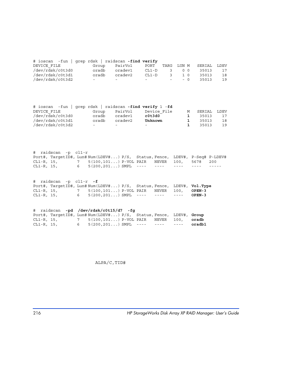 HP XP RAID Manager Software User Manual | Page 216 / 416