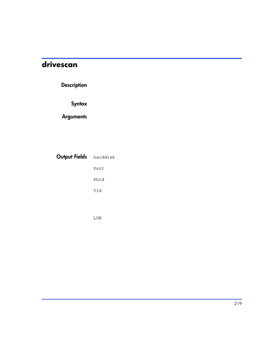 Drivescan, Drivescan 219 | HP XP RAID Manager Software User Manual | Page 219 / 416