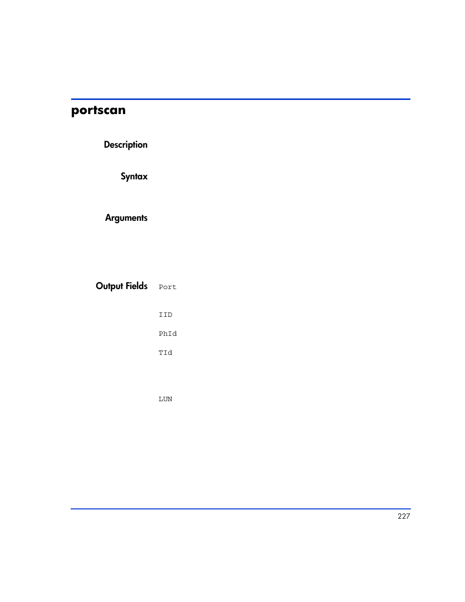 Portscan, Portscan 227 | HP XP RAID Manager Software User Manual | Page 227 / 416