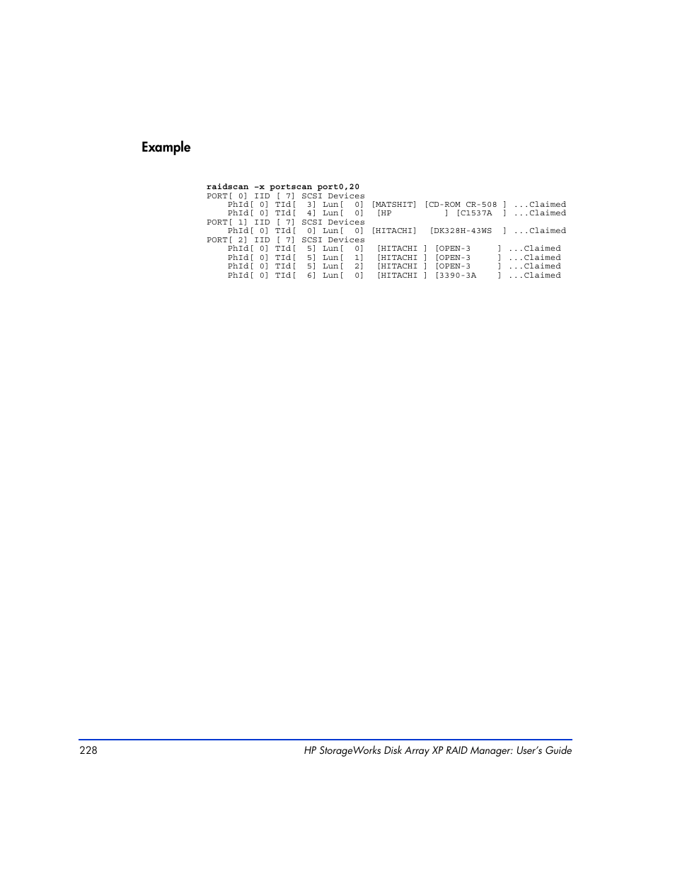 Example | HP XP RAID Manager Software User Manual | Page 228 / 416