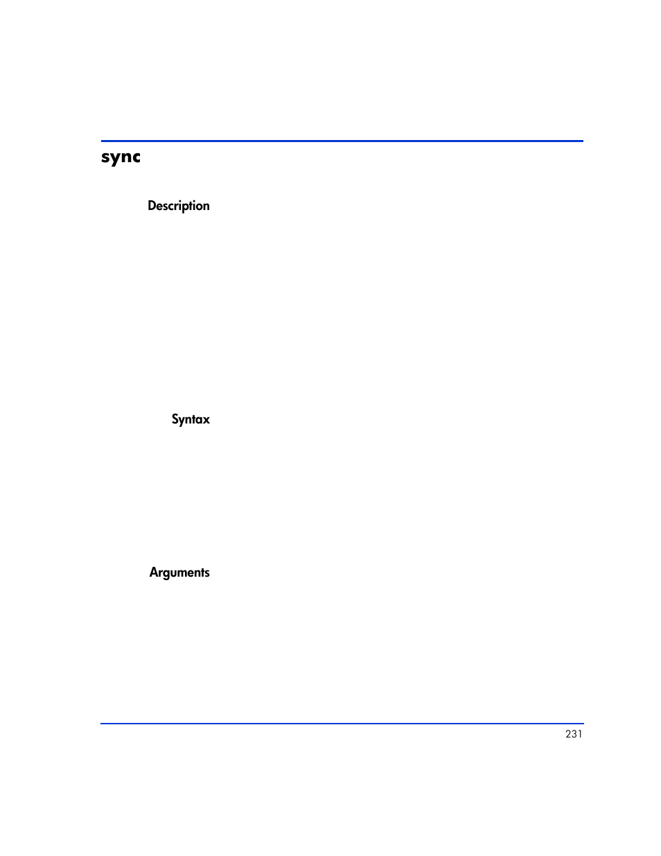 Sync, Sync 231 | HP XP RAID Manager Software User Manual | Page 231 / 416