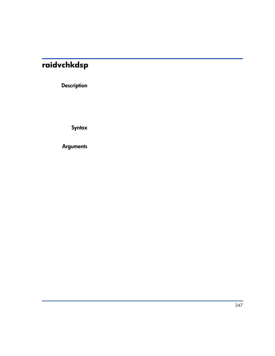 Raidvchkdsp, Raidvchkdsp 247 | HP XP RAID Manager Software User Manual | Page 247 / 416