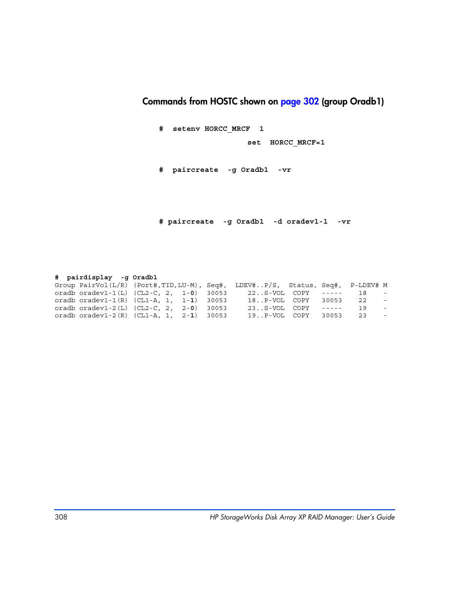 HP XP RAID Manager Software User Manual | Page 308 / 416