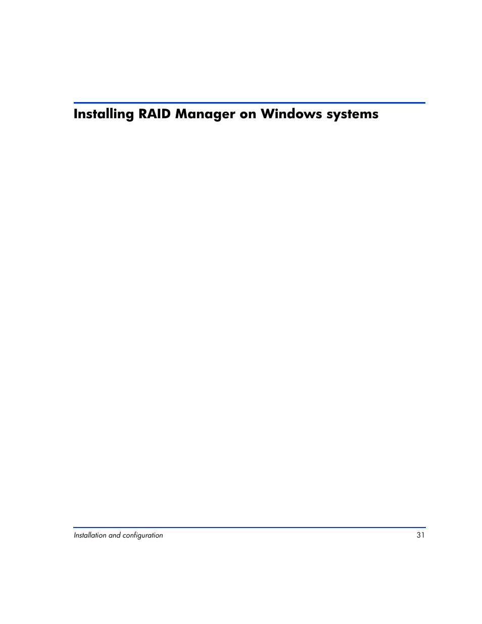 Installing raid manager on windows systems, Installing raid manager on windows systems 31 | HP XP RAID Manager Software User Manual | Page 31 / 416