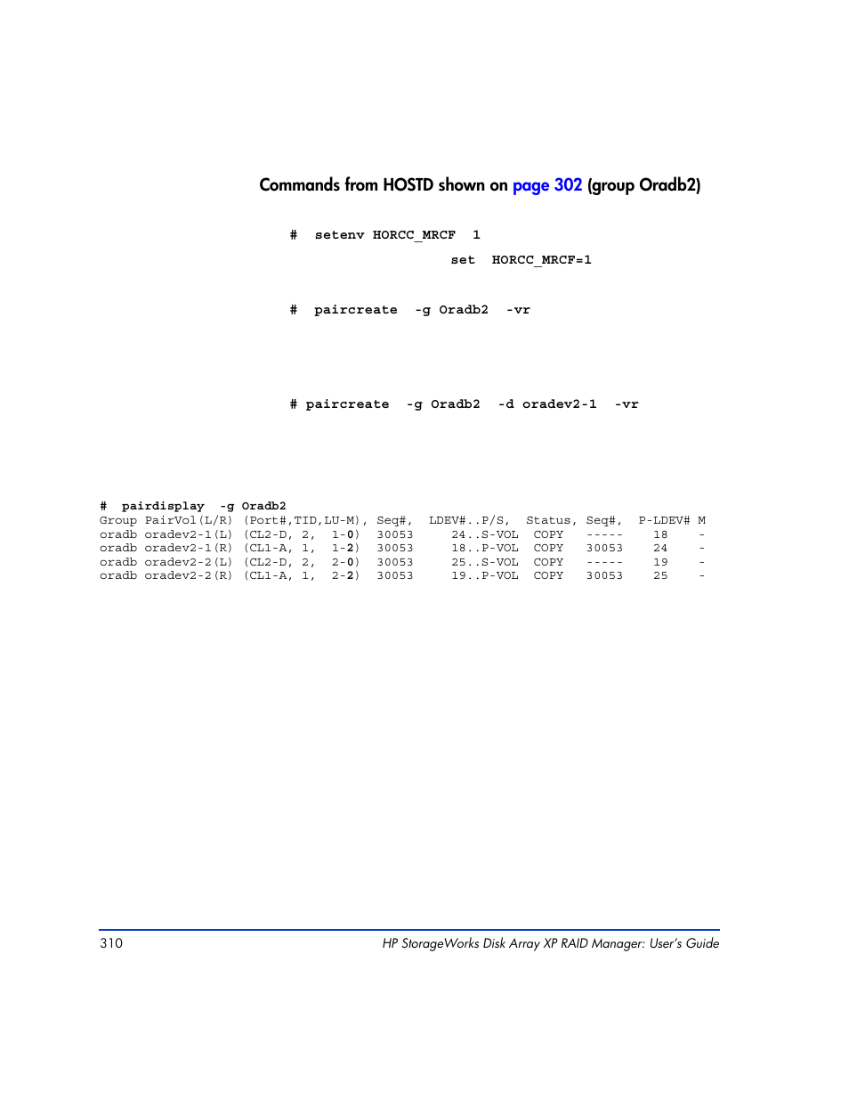 HP XP RAID Manager Software User Manual | Page 310 / 416