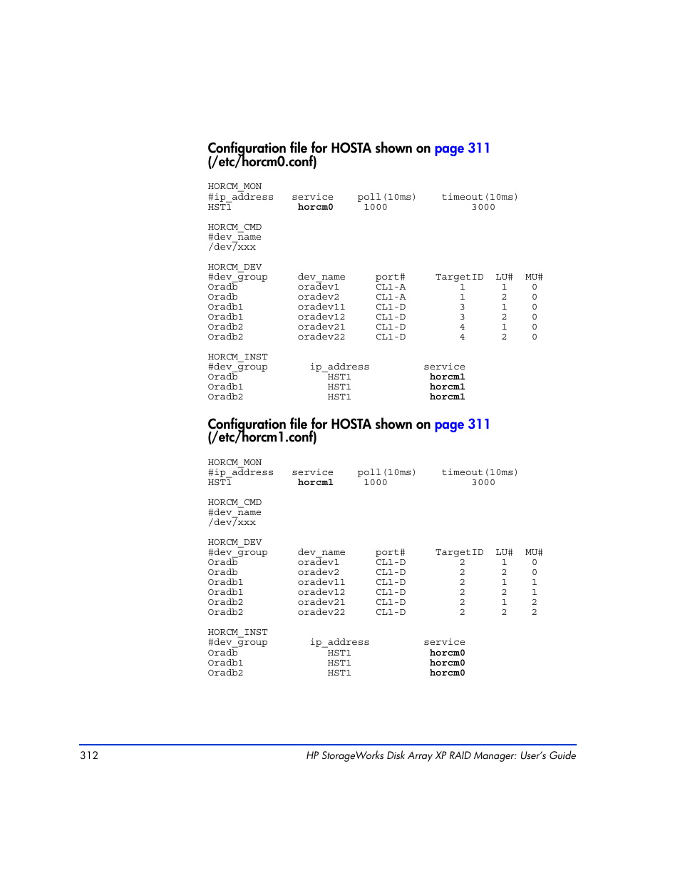 HP XP RAID Manager Software User Manual | Page 312 / 416