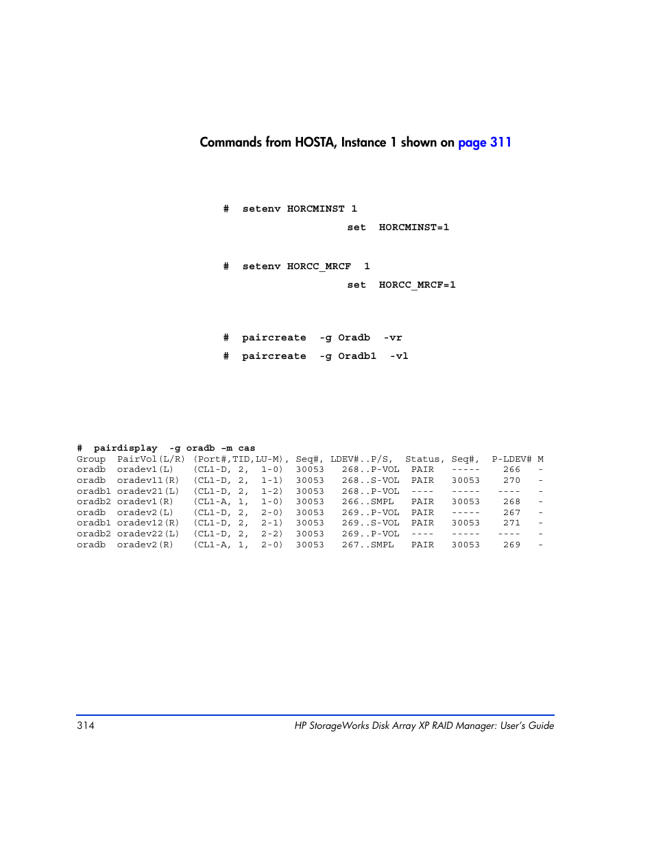 HP XP RAID Manager Software User Manual | Page 314 / 416