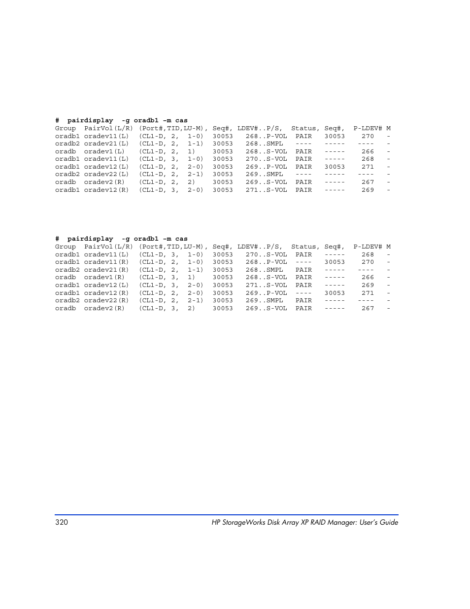 HP XP RAID Manager Software User Manual | Page 320 / 416