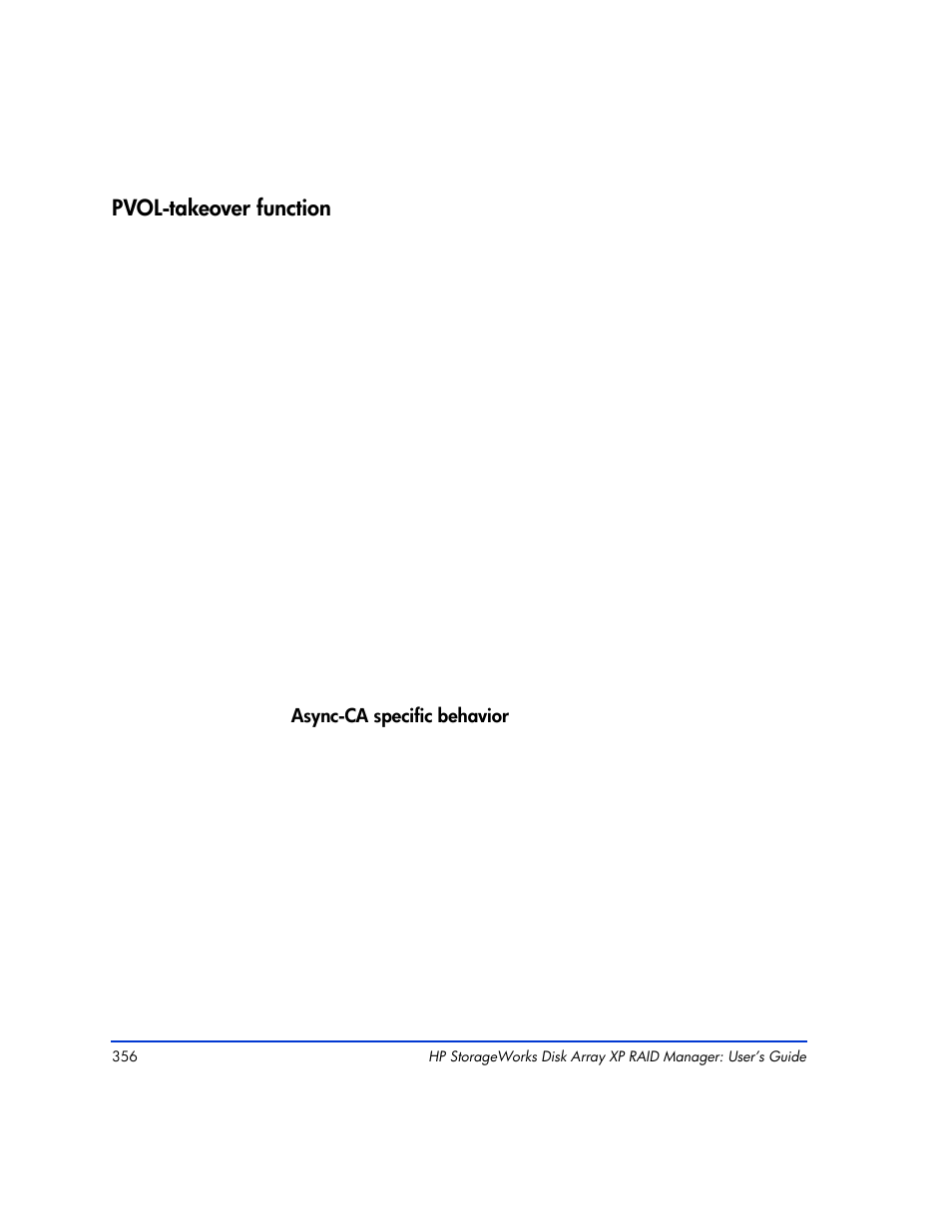 Pvoltakeover function, Pvol-takeover function 356, Pvol-takeover function | HP XP RAID Manager Software User Manual | Page 356 / 416