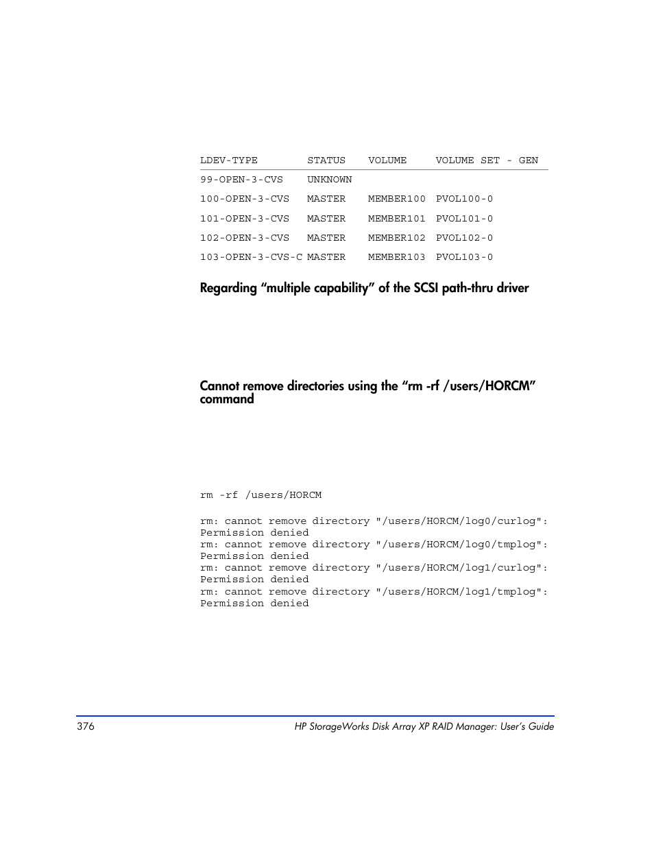 HP XP RAID Manager Software User Manual | Page 376 / 416