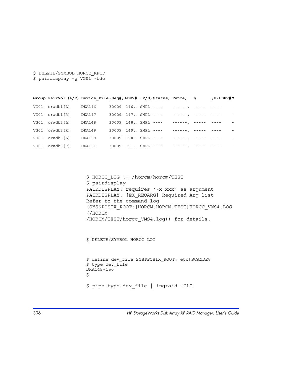 HP XP RAID Manager Software User Manual | Page 396 / 416