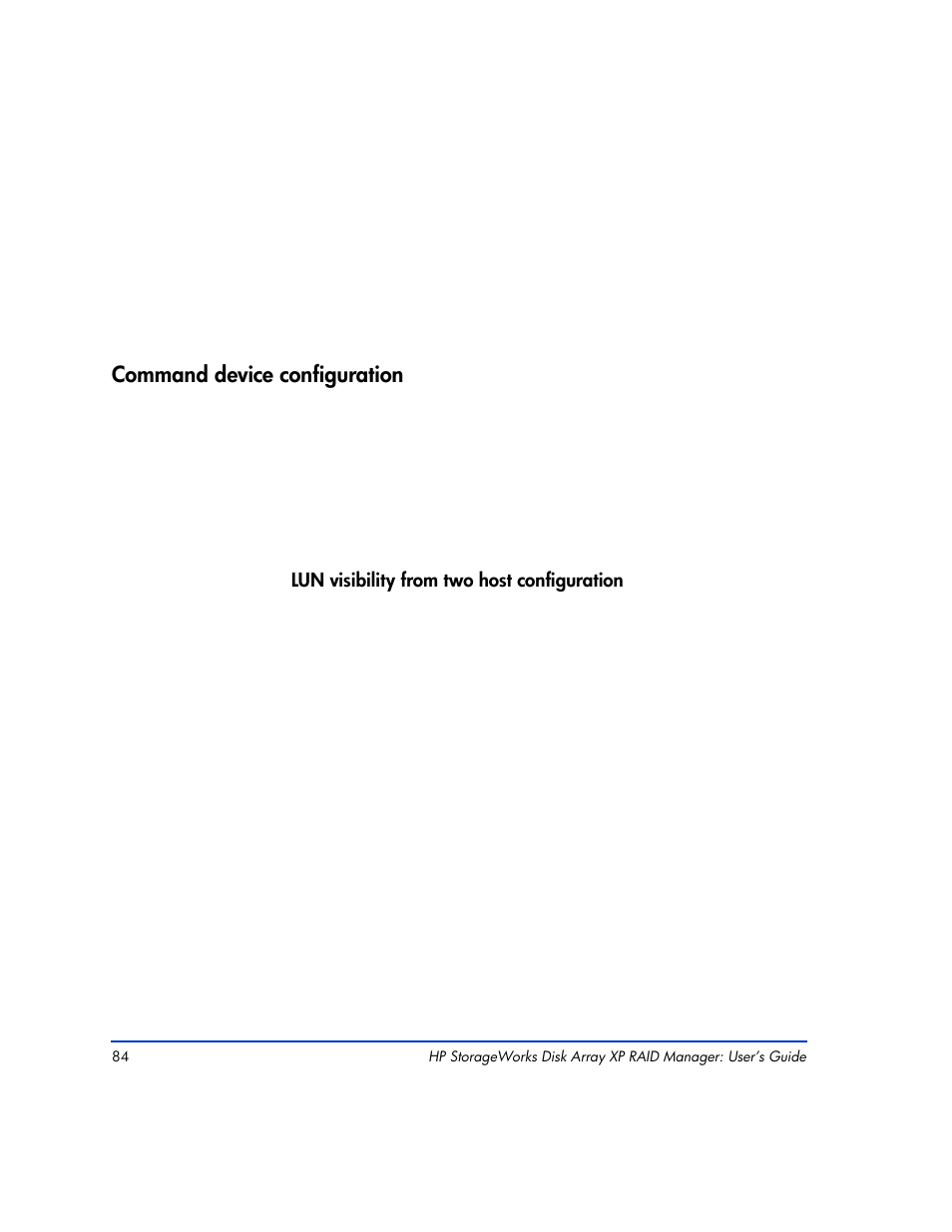 Command device configuration, Command device configuration 84 | HP XP RAID Manager Software User Manual | Page 84 / 416