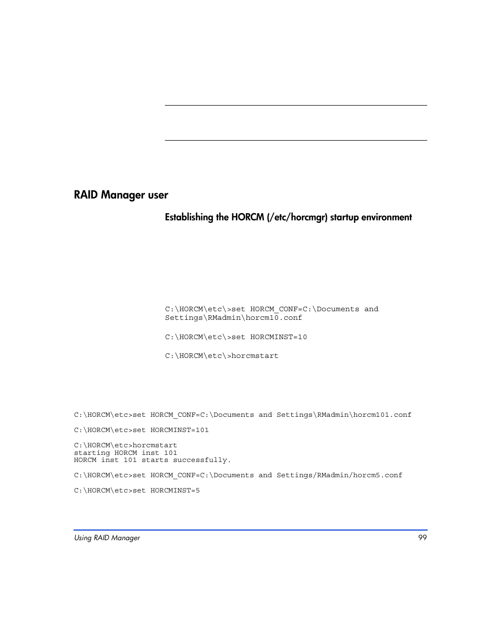 Raid manager user, Raid manager user 99 | HP XP RAID Manager Software User Manual | Page 99 / 416