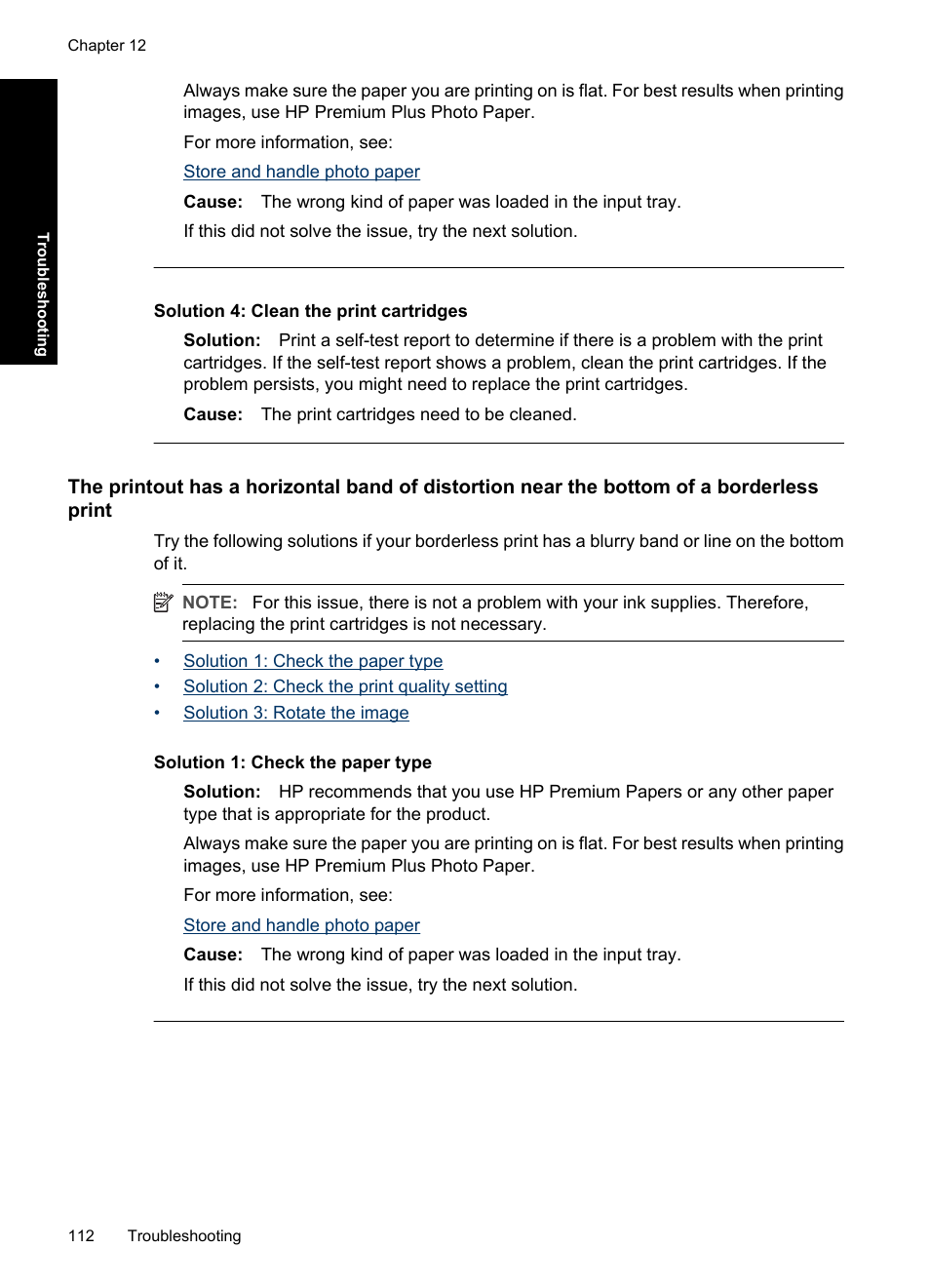 Solution 4: clean the print cartridges | HP Deskjet D4363 Printer User Manual | Page 115 / 137