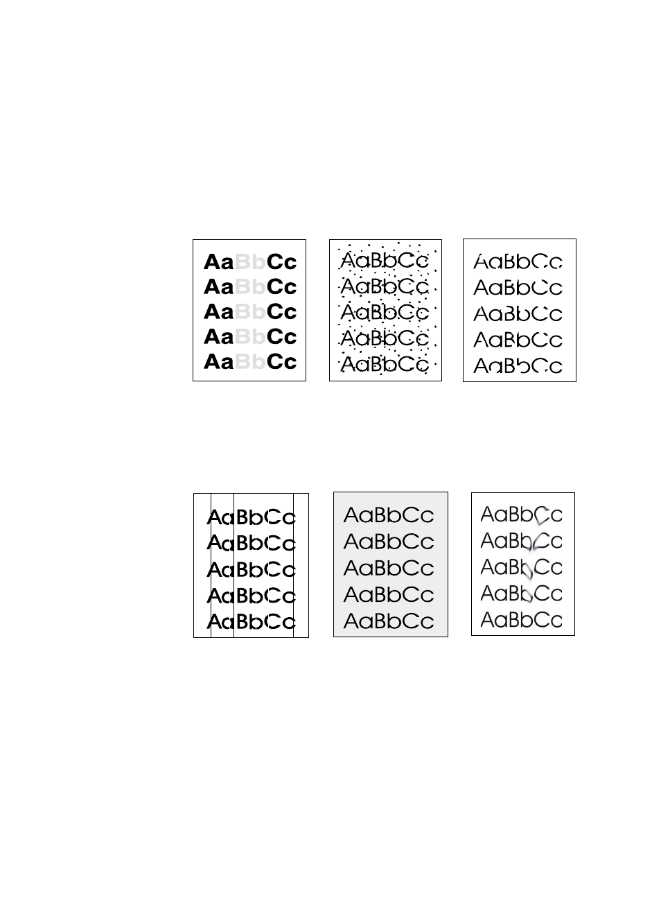 Improving print quality, Image defect examples | HP LaserJet 1100 All-in-One Printer series User Manual | Page 84 / 198