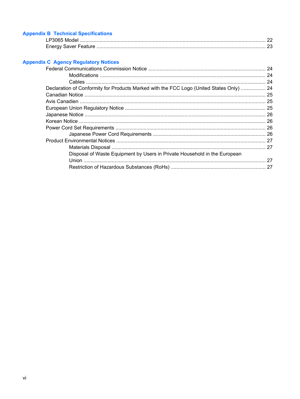 HP LP3065c 30 inch LCD Monitor User Manual | Page 6 / 33