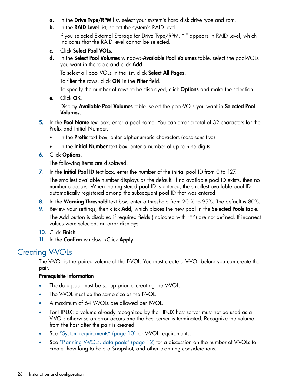 Creating v-vols | HP XP RAID Manager Software User Manual | Page 26 / 98