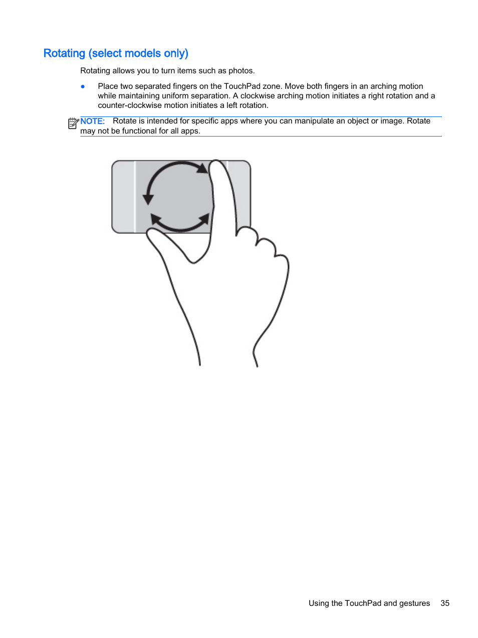 Rotating (select models only) | HP ENVY 15t-k000 CTO Notebook PC User Manual | Page 47 / 93