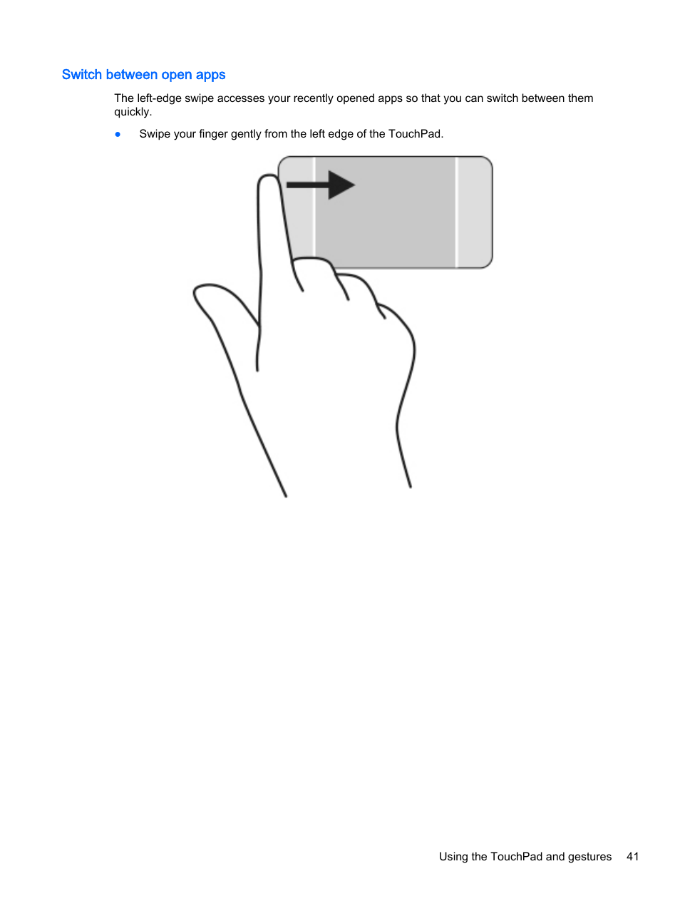 Switch between open apps | HP ENVY 15t-k000 CTO Notebook PC User Manual | Page 53 / 93