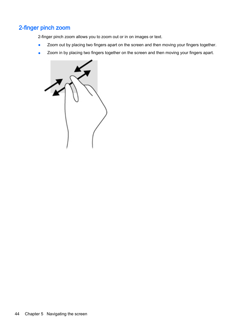 Finger pinch zoom | HP ENVY 15t-k000 CTO Notebook PC User Manual | Page 56 / 93