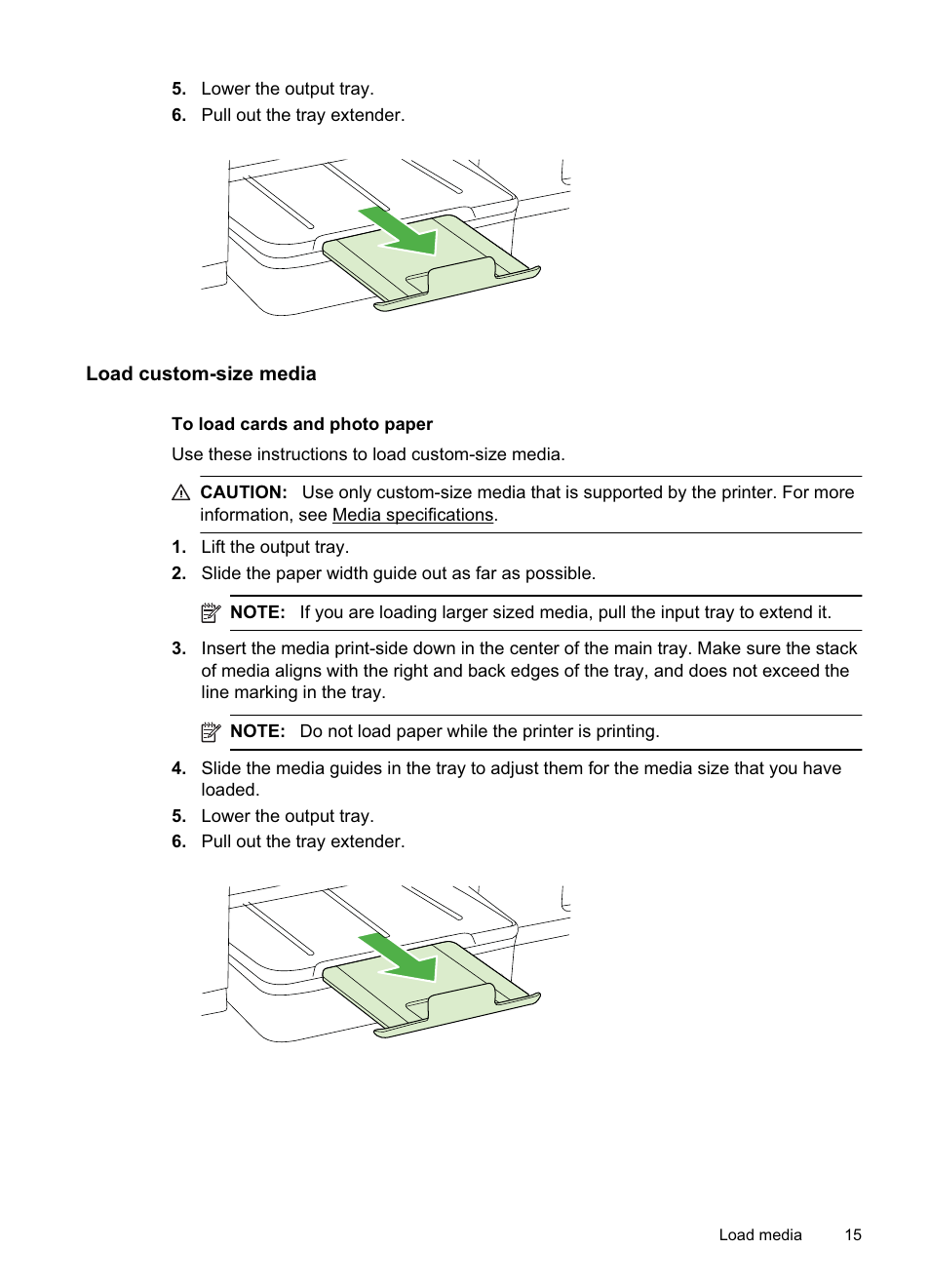 Load custom-size media | HP Officejet Pro 8000 - A811 User Manual | Page 19 / 110