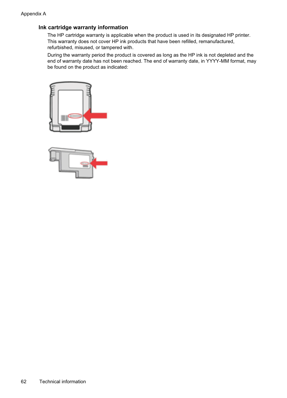 Ink cartridge warranty information | HP Officejet Pro 8000 - A811 User Manual | Page 66 / 110