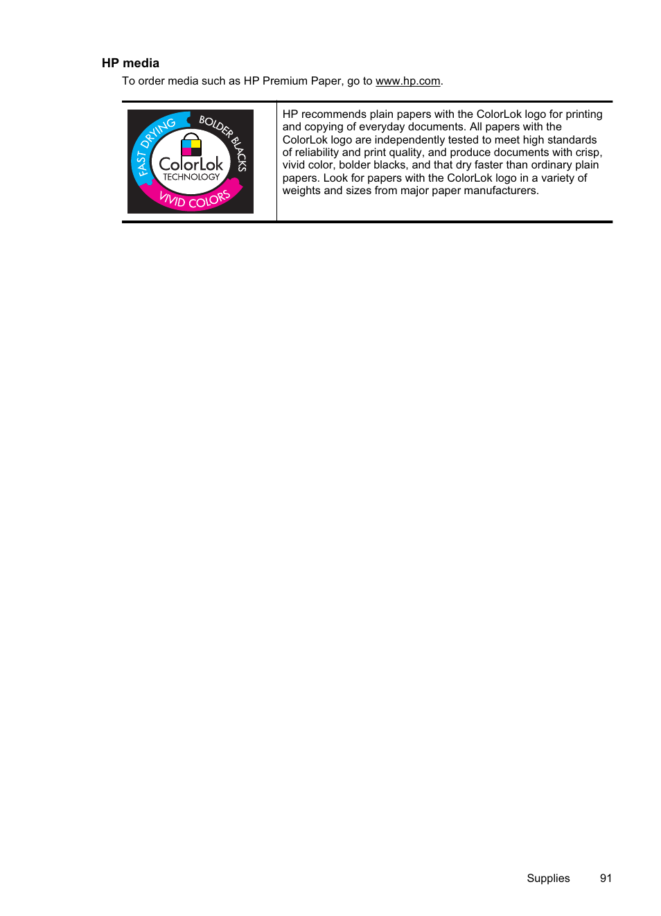 Hp media | HP Officejet Pro 8000 - A811 User Manual | Page 95 / 110