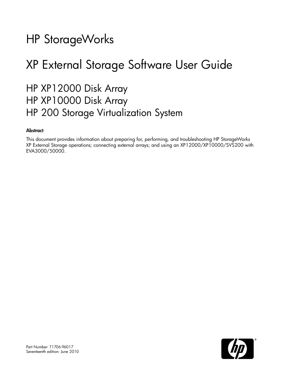 HP StorageWorks XP Remote Web Console Software User Manual | 192 pages