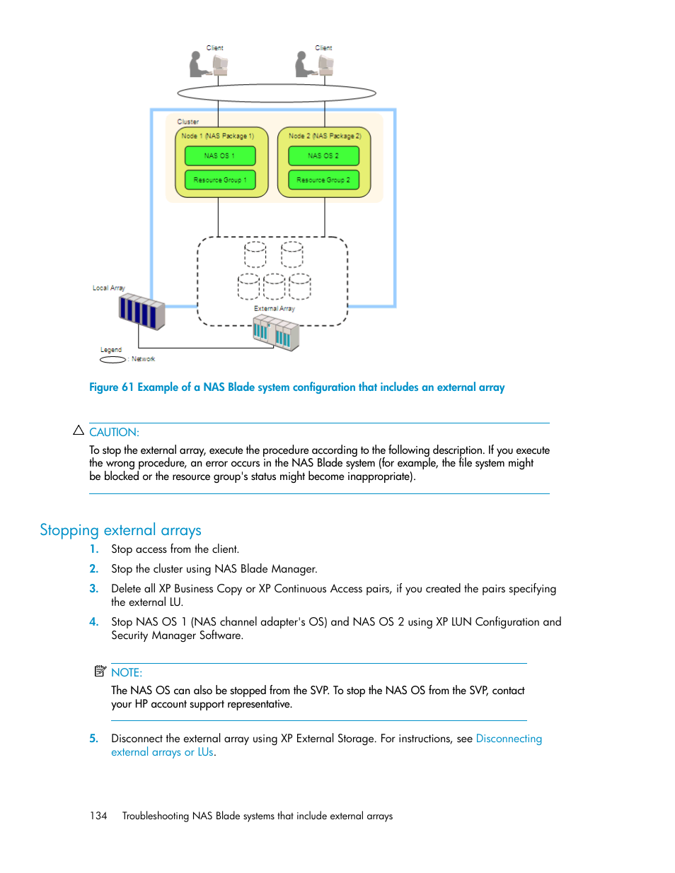 Stopping external arrays, Figure 61 | HP StorageWorks XP Remote Web Console Software User Manual | Page 134 / 192
